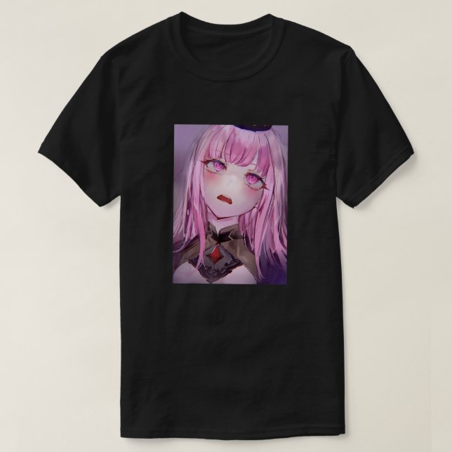 Anime Girl Kawaii Waifu Pink Ästhetik Japanischer  T-Shirt (Design vorne)
