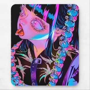 Anime Girl klebt ihre Zunge raus Mousepad