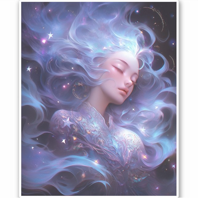 Anime Girl Made of Stars Aufkleber (Vorderseite)