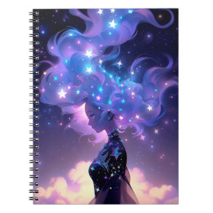 Anime Girl Made of Stars Notizblock