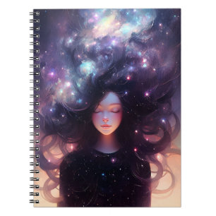 Anime Girl Made of Stars Notizblock