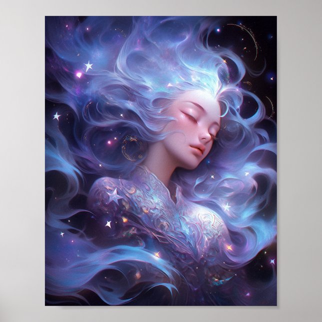 Anime Girl Made of Stars Poster (Vorne)