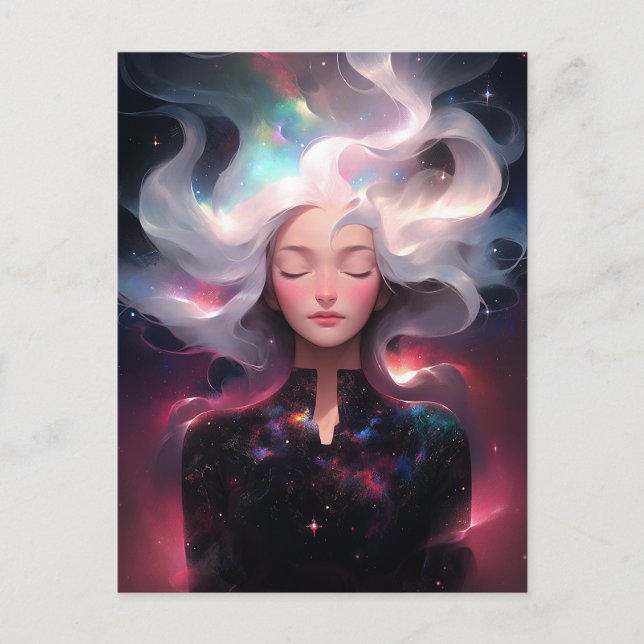 Anime Girl Made of Stars Postkarte (Vorderseite)