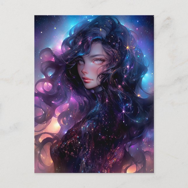 Anime Girl Made of Stars Postkarte (Vorderseite)