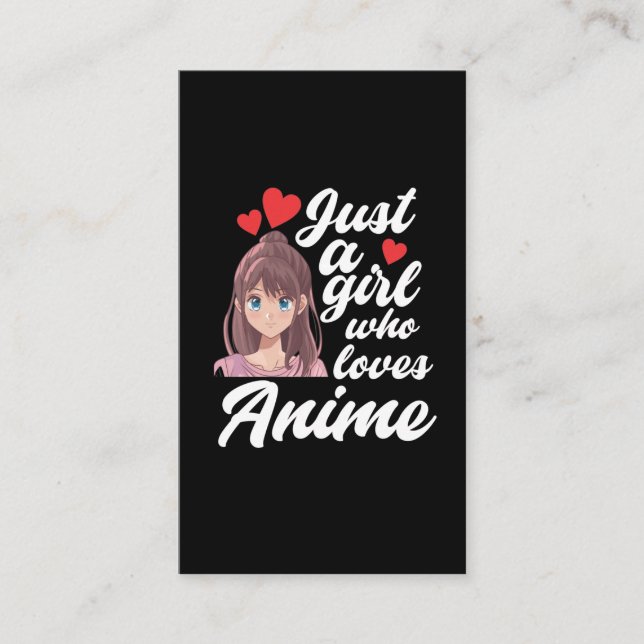 Anime Girl Manga Fan Cosplay Tee Visitenkarte (Vorderseite)