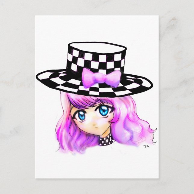 Anime Girl Manga Punk Lolita Harajuku Gothic Style Postkarte (Vorderseite)