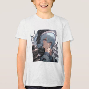 Anime Girl mit Kopfhörer Tri-Blend Shirt