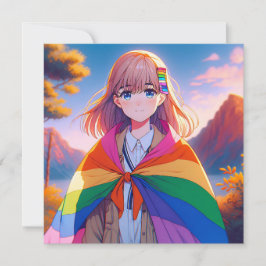 Anime Girl mit LGBTQIA+ Cape