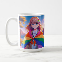 Anime Girl mit LGBTQIA+ Cape Kaffeetasse