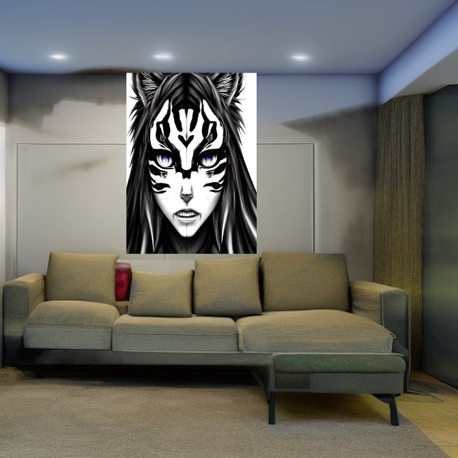 Anime-Girl mit lila Augen | AI Art Poster (Von Creator hochgeladen)