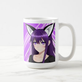 Anime Girl mit Lila Haar und Augen Kaffeetasse