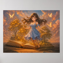 Anime Girl mit magischen Powern