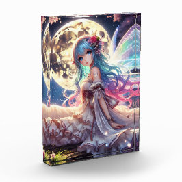 Anime Girl Moon Fairy Princess in Garden Fotoblock