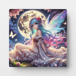 Anime Girl Moon Fairy Princess in Garden Fotoplatte
