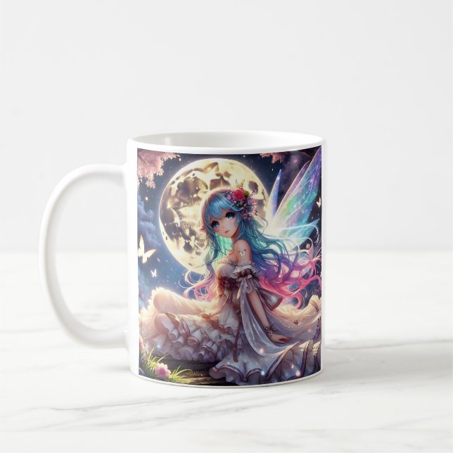 Anime Girl Moon Fairy Princess in Garden Kaffeetasse (Links)