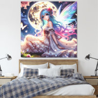 Anime Girl Moon Fairy Princess in Garden