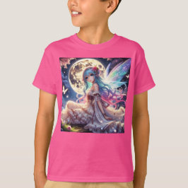 Anime Girl Moon Fairy Princess in Garden T-Shirt
