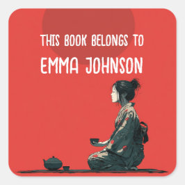 Anime Girl Name Sticker | Etikett für den Schulbes