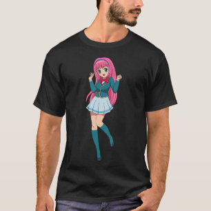 Anime Girl Niedlich Waifu Japanischer Cartoon-Char T-Shirt