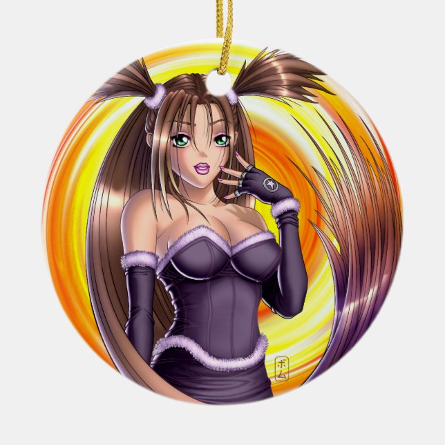 Anime Girl - Nikki Keramik Ornament (Vorne)