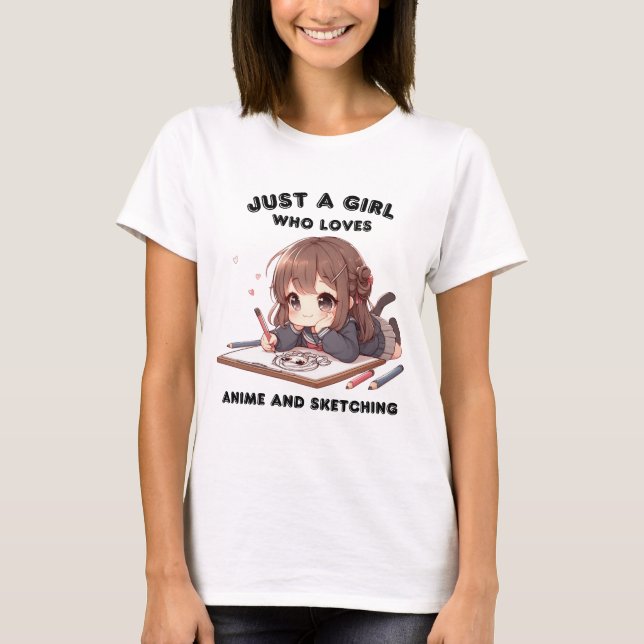 Anime Girl nur ein Mädchen, das Lieben animieren u T-Shirt (Vorderseite)