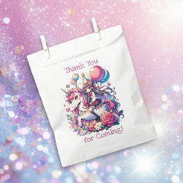 Anime Girl on Unicorn Geburtstag Personalisiert Geschenktütchen