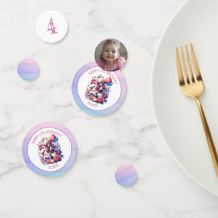 Anime Girl on Unicorn Geburtstag Personalisiert Konfetti