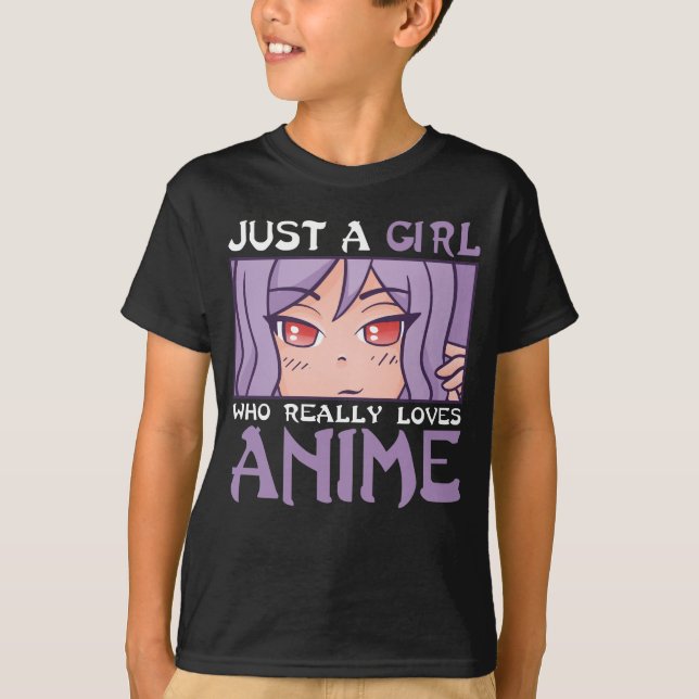 Anime Girl Otaku Kids Japanisches Comic Manga Fan T-Shirt (Vorderseite)