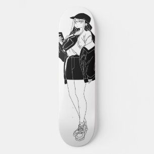 Anime Girl Out On Town Skateboard Deck