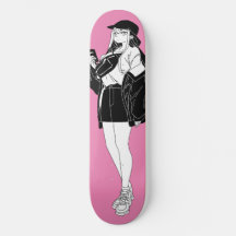 Anime Girl Out on Town Skateboard Deck