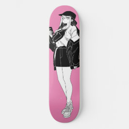 Anime Girl Out on Town Skateboard Deck