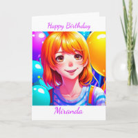 Anime Girl Personalisiert Geburtstag