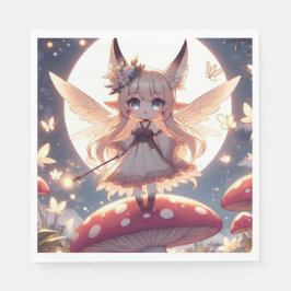 Anime Girl Pixie Hippie Moon Fairy Serviette