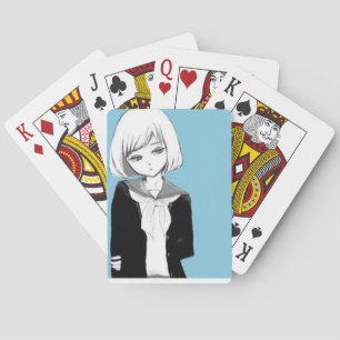 Anime Girl Playing Cards Spielkarten