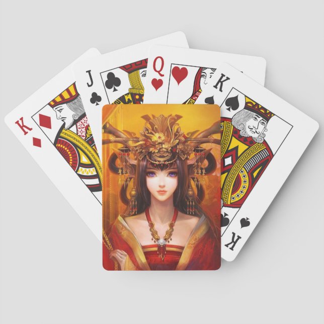 Anime Girl Playing Cards Spielkarten (Rückseite)
