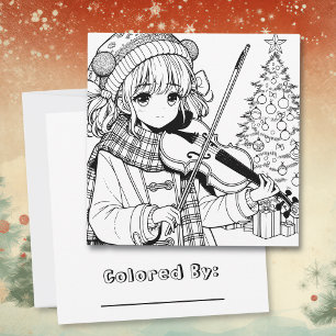 Anime Girl Playing Viola Weihnachtsfarben Seite