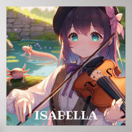 Anime Girl Playing Violine Personalisiert Poster