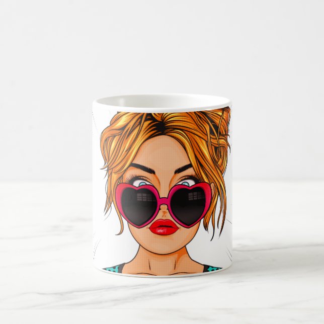 Anime Girl Pop Art Kaffeetasse (Mittel)