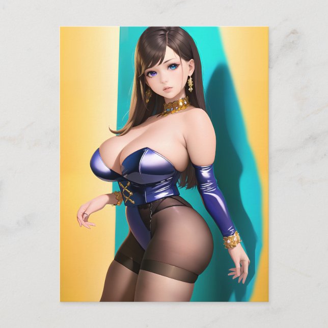 Anime Girl Postkarte (Vorderseite)