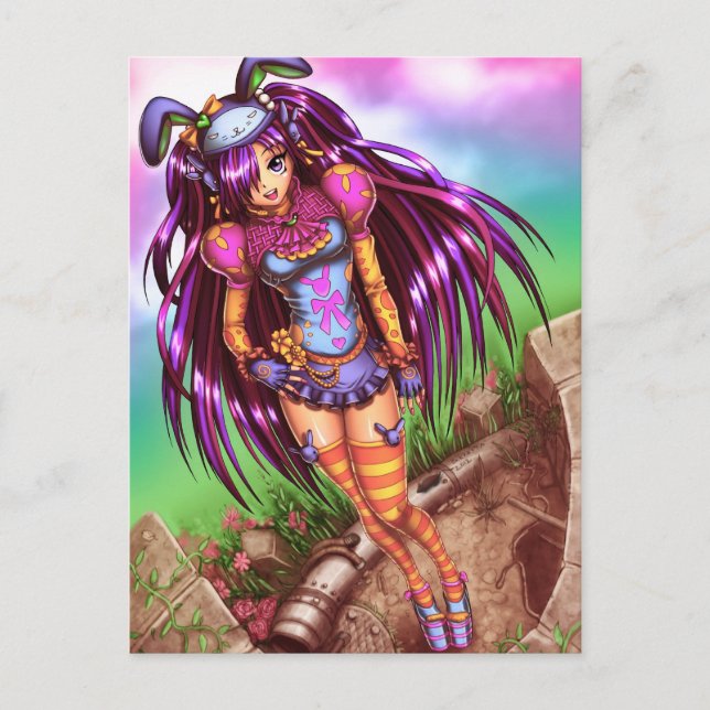 Anime Girl Postkarte (Vorderseite)