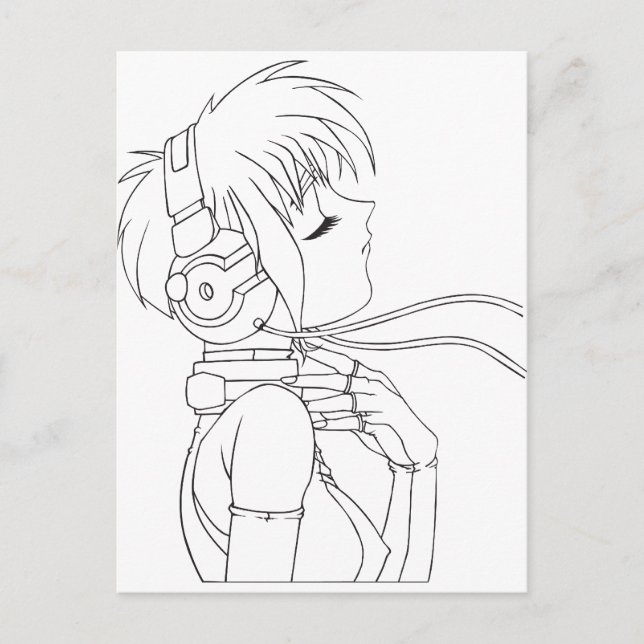 Anime Girl Postkarte (Vorderseite)