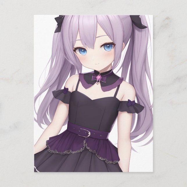 Anime Girl Postkarte (Vorderseite)