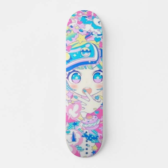 Anime Girl Remix Skate Deck Skateboard (Vorne)