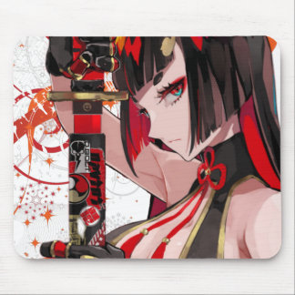 Anime girl Samurai Mousepad