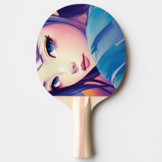 Anime girl skateboard Ai Tischtennis Schläger