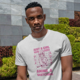 Anime Girl Sketching Zitat T-Shirt