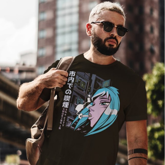 Anime Girl Smoking T-Shirt (Von Creator hochgeladen)