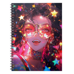 Anime Girl Stars Notizblock
