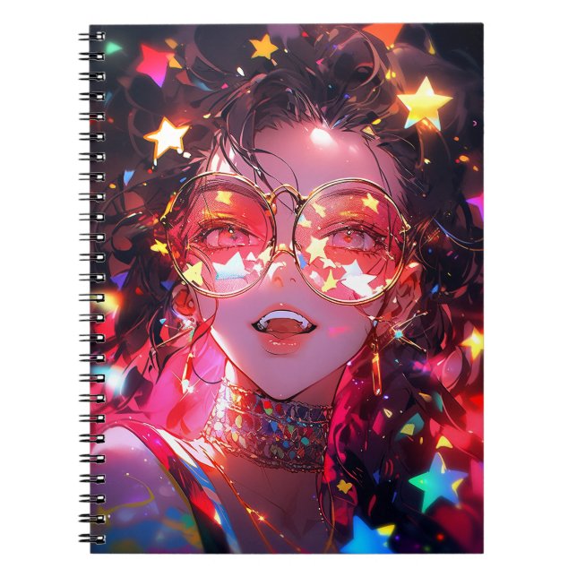 Anime Girl Stars Notizblock (Vorderseite)