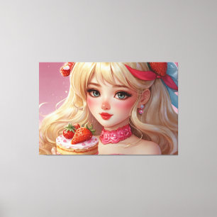 Anime Girl Stretched Canvas Print Leinwanddruck